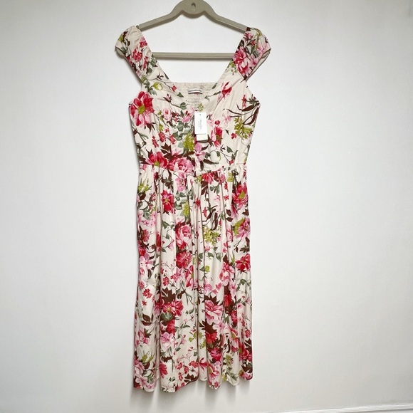 NWT Abercrombie and Fitch Floral Corset cap sleeve cotton Dress Sz M - Picture 5 of 6